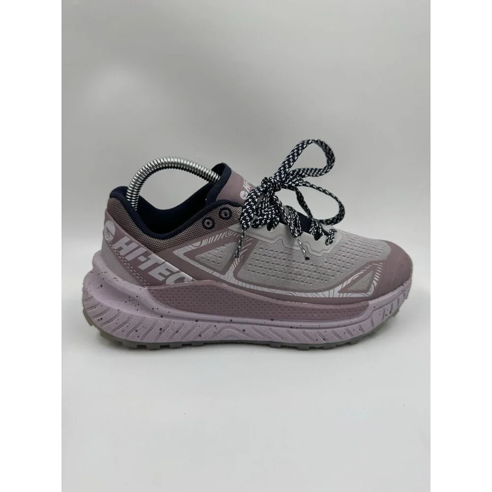 Hi-Tec Women Trail Shoe Athletic 7.5 Breathable Mesh, Lace Up, Lilac, Purple